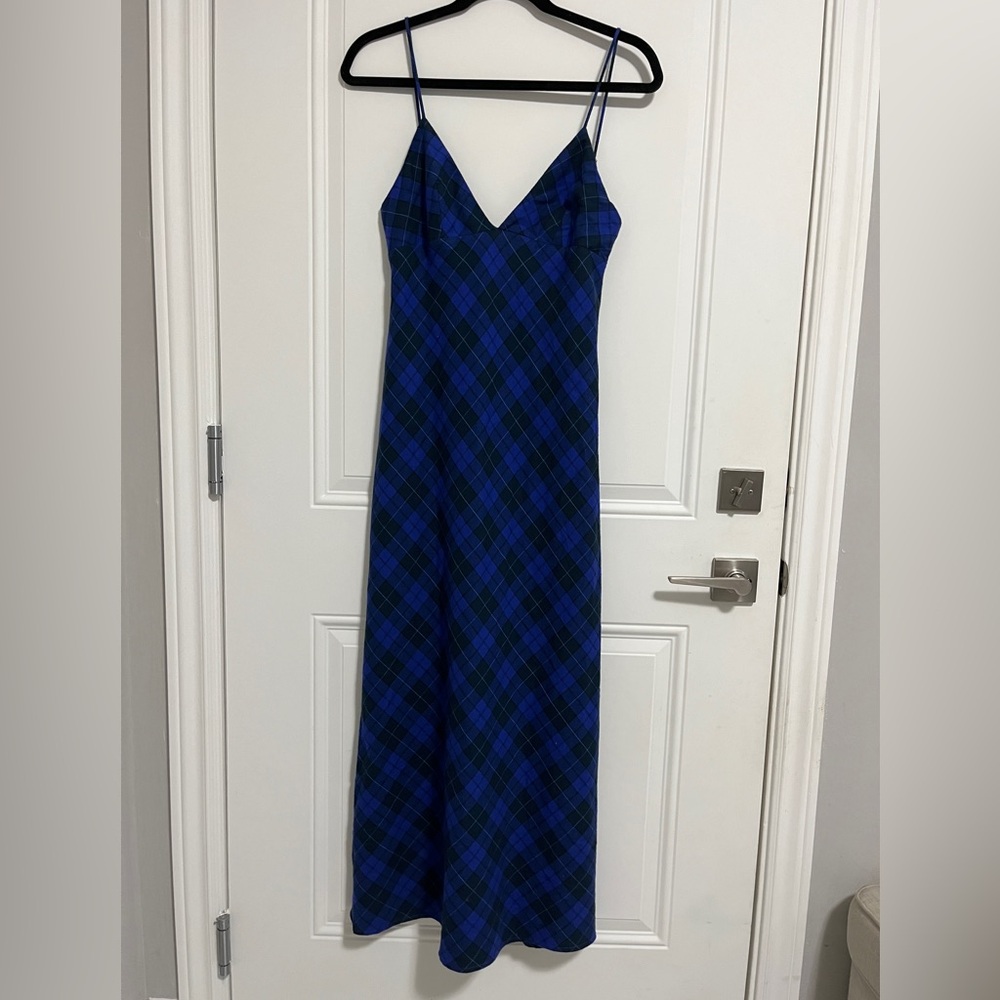 Zara Women’s V Neck Plaid Flannel Maxi Dress - Size S